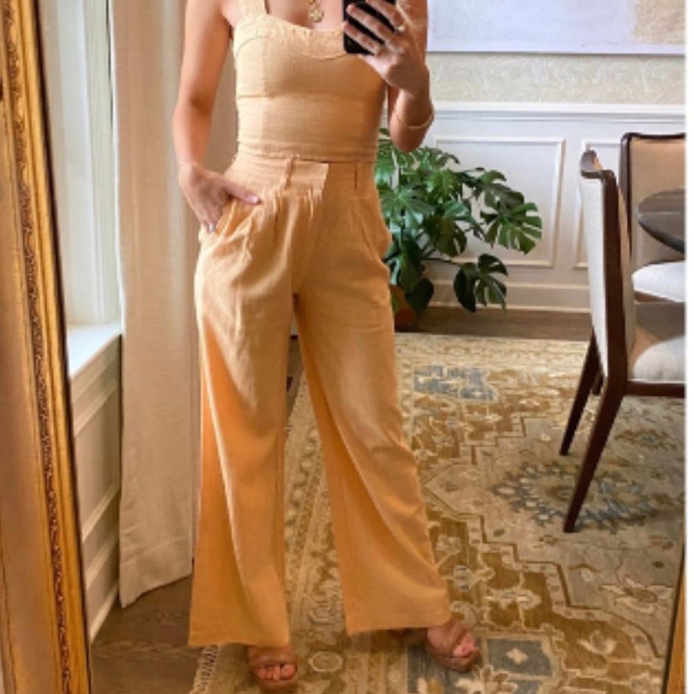 Abercrombie orange crop top and pant set